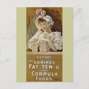 Postal Publicidad para obtener tablas de alimentos grasos