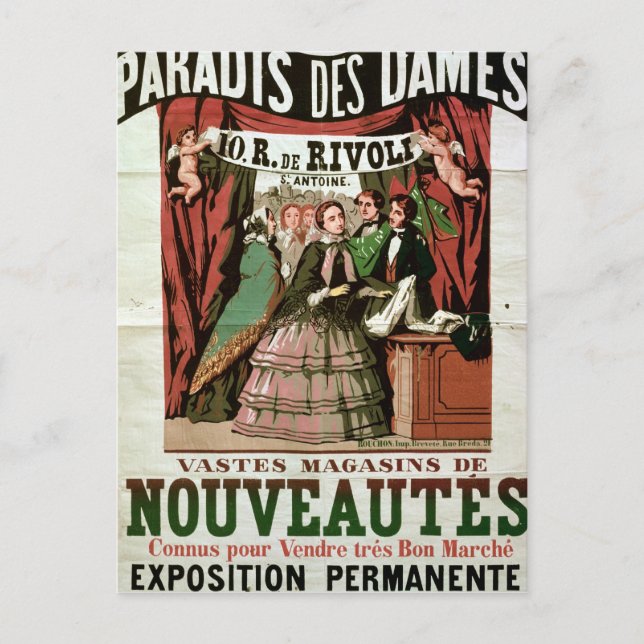 Postal Publicidad poster 'Au Paradis des Dames' (Anverso)