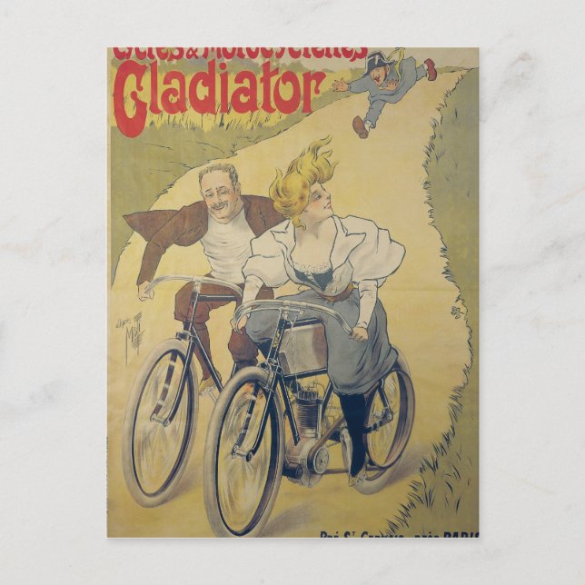 Postal Publicidad poster Bicicletas Gladiator (Anverso)