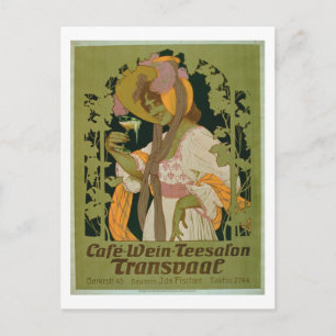 Postal publicidad poster "Transvaal" un café, vino y