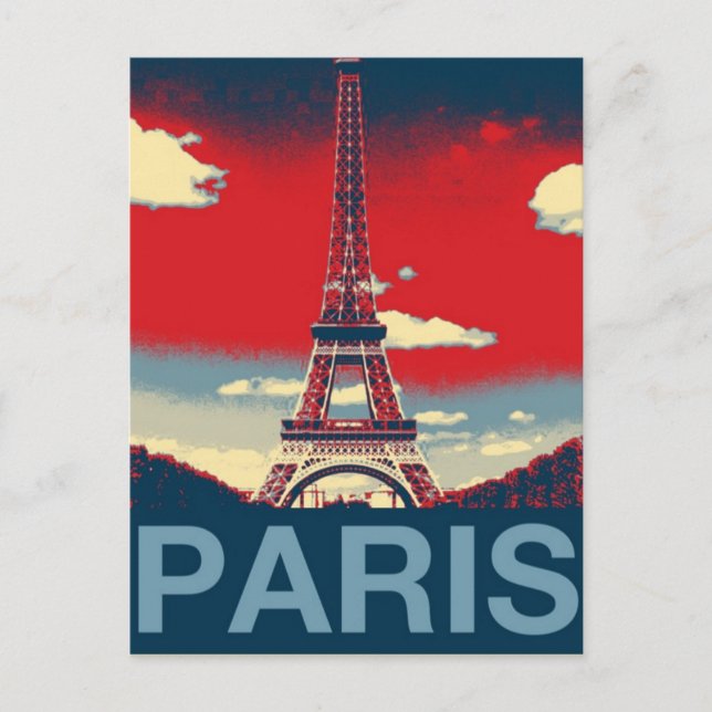 Postal publicidad retro Francia Paris Effiel Tower (Anverso)