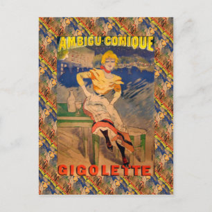 Postal Publicidad vintage, Ambigu Comique, Gigolette