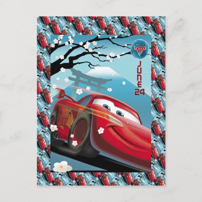 Postal Publicidad vintage, Carrera de autos Japón (Anverso)