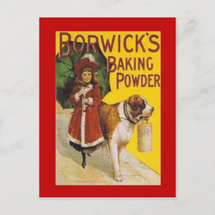 Postal Publicidad vintage, el polvo de Baking de Borwick