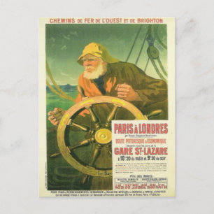 Postal Publicidad vintage, ferrocarriles franceses