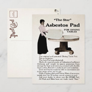 Postal publicitaria de almohadillas de amianto vin