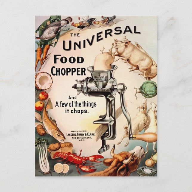 Postal publicitaria de helicóptero alimentario pic (Anverso)