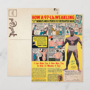 Postal publicitaria de libro de historietas de mús