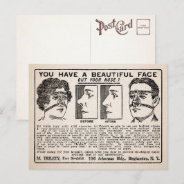 Postal publicitaria de nariz de época 