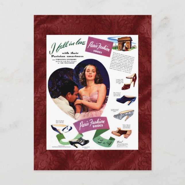 Postal publicitaria de París de época (Anverso)