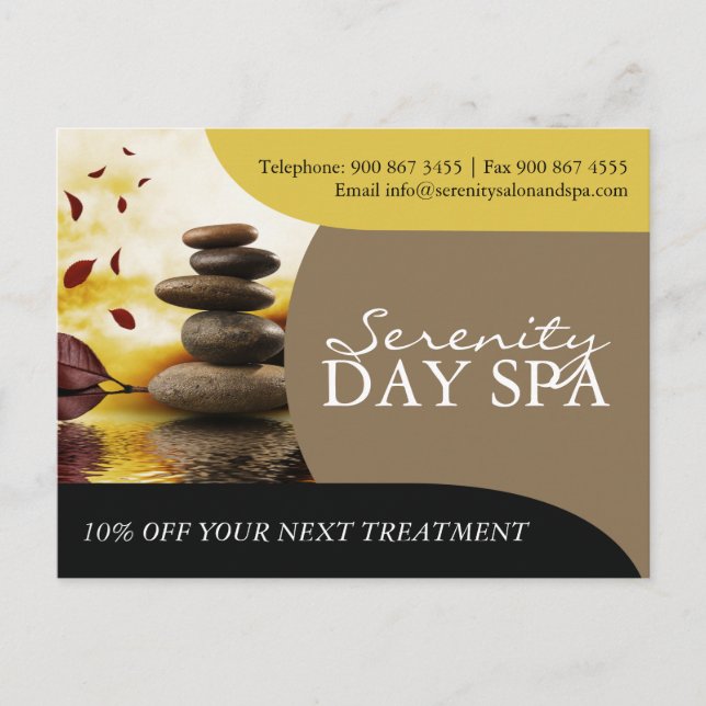 Postal publicitaria de salón y spa (Anverso)