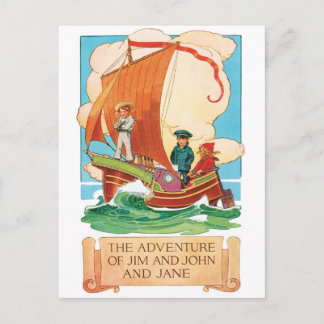 Postal publicitaria vintage - Jim, John & Jane