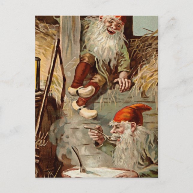 Postal “Pudding En el Granero” por Jenny Nystrom (Anverso)