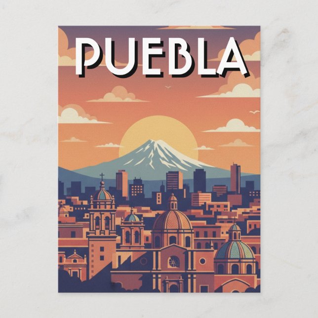 Postal Puebla Mexico Travel (Anverso)