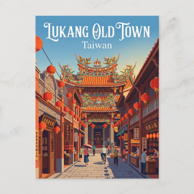 Postal Pueblo Antiguo de Lukang Taiwán (Anverso)