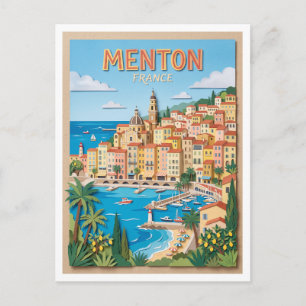 Postal Pueblo Antiguo de Menton Francia
