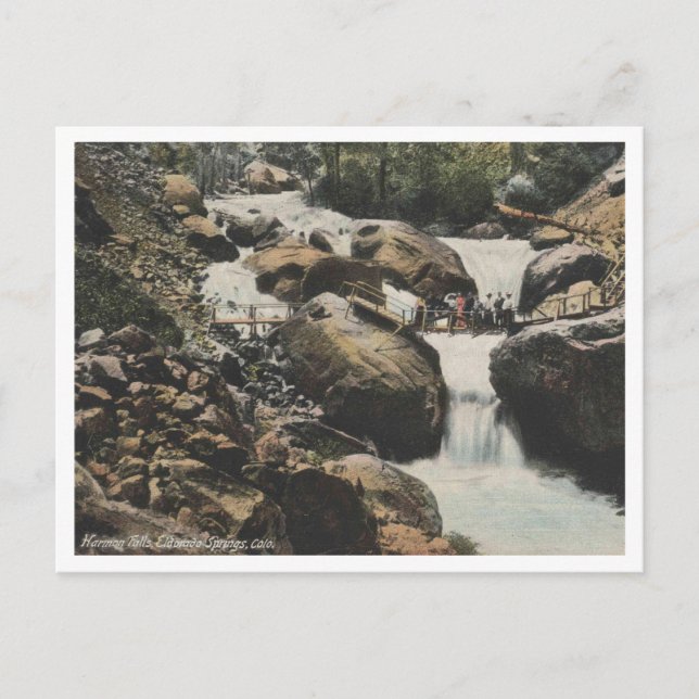 Postal Pueblo CO, Harmon Falls, Eldorado Springs 1909 (Anverso)