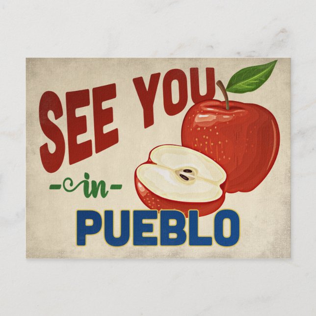 Postal Pueblo Colorado Apple - Viajes de época (Anverso)