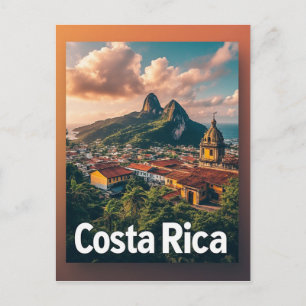 Postal Pueblo costero tropical de Costa Rica