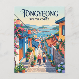 Postal Pueblo de Murales Dongpirang Callejón Corea del Su