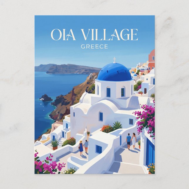 Postal Pueblo de Oia Grecia (Anverso)