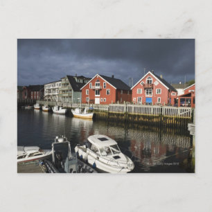 Postal Pueblo de pescadores Henningsvaer, fuera de tempor