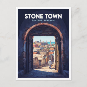Postal Pueblo de Piedra, Zanzíbar Tanzania Recuerdo