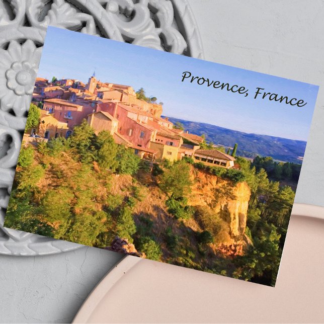 Postal Pueblo De Provenza, Francia Postcard (Breathtaking lavender fields, capturing Provence's enchanting allure in one frame.)