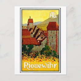 Postal pueblo de Riquewihr, Alsacia, Francia, viajes vint