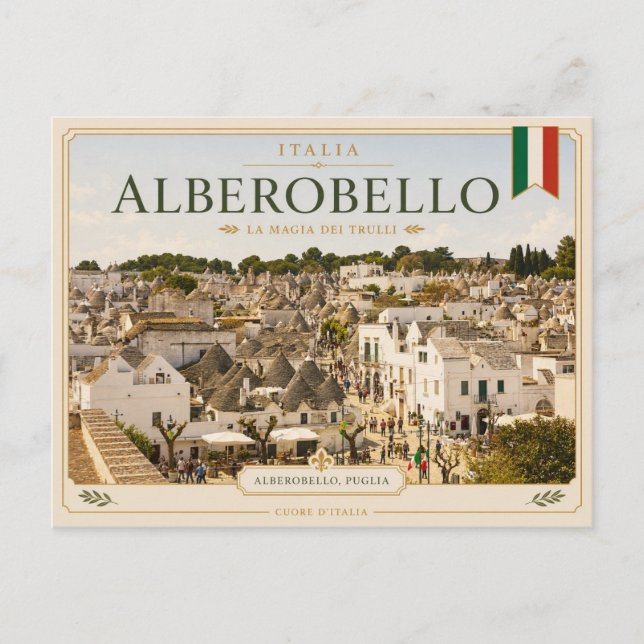 Postal Pueblo de Trulli, Alberobello - Italia  (Anverso)