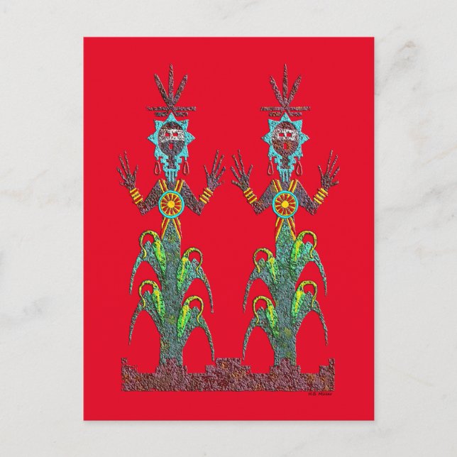 Postal Pueblo del Corn Azul (Anverso)