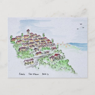 Postal Pueblo en la colina de Cabris Provenza, Francia