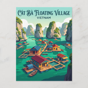 Postal Pueblo flotante de Cát Bà Vietnam