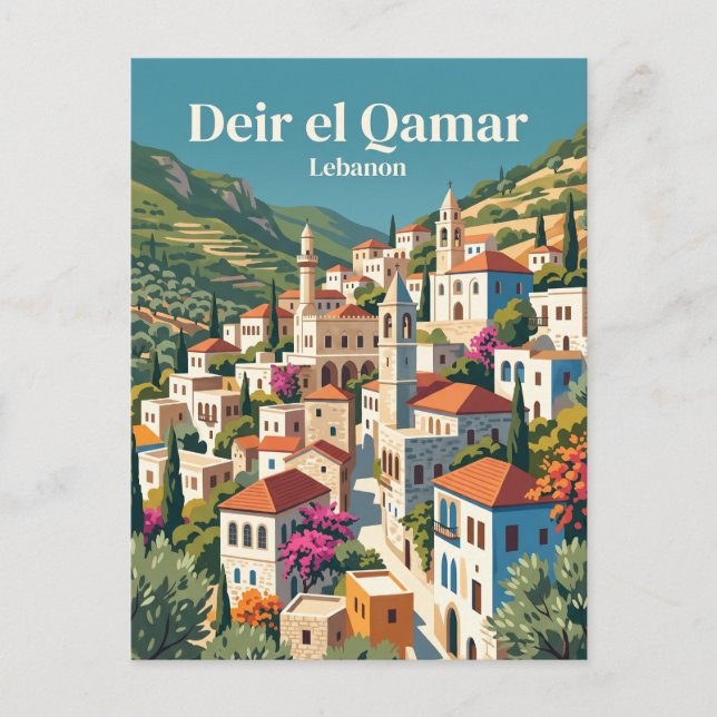 Postal Pueblo Histórico, Deir el Qamar Líbano (Anverso)