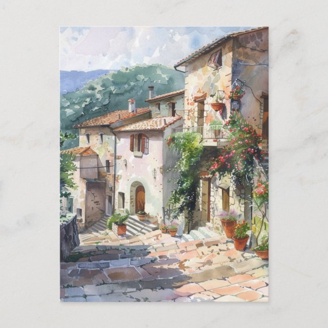 Postal Pueblo italiano antiguo (Anverso)