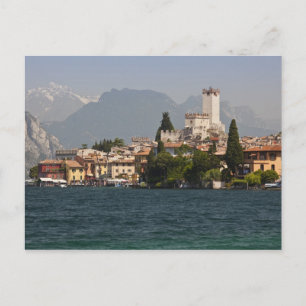 Postal Pueblo junto al lago, Malcesine, Provincia de Vero