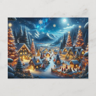 Postal Pueblo Mágico de Navidad bajo la Luz de la Luna