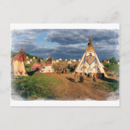 Postal Pueblo nativo americano indio