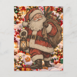 Postal Pueblo navideño acogedor festivo