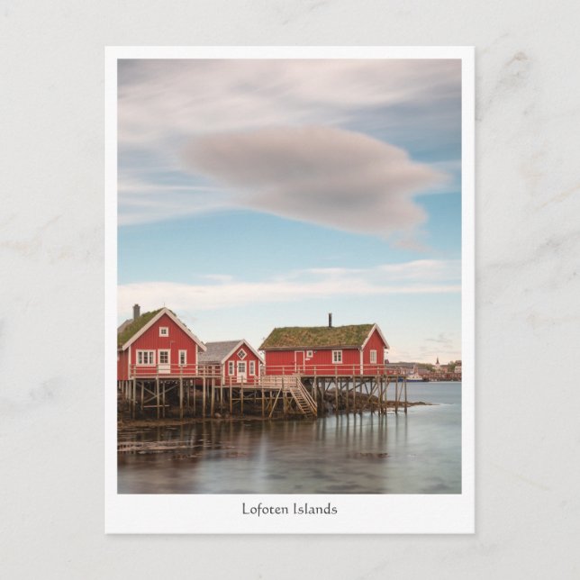 Postal Pueblo Pesquero de Lofoten en Noruega (Anverso)