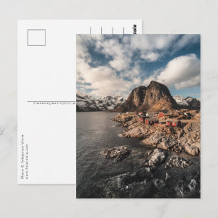 Postal Pueblo pesquero Hamnoy Lofoten Noruega