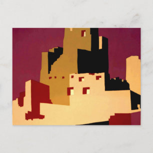 Postal Pueblos Antiguos del Suroeste Arte de Cartel WPA