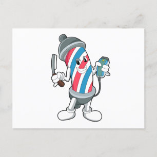 Postal Puede como peluquero con navaja