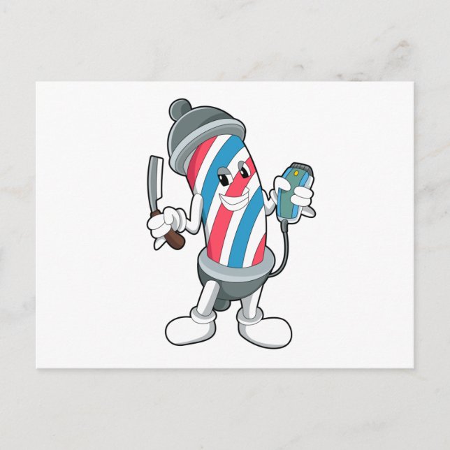 Postal Puede como peluquero con navaja (Anverso)