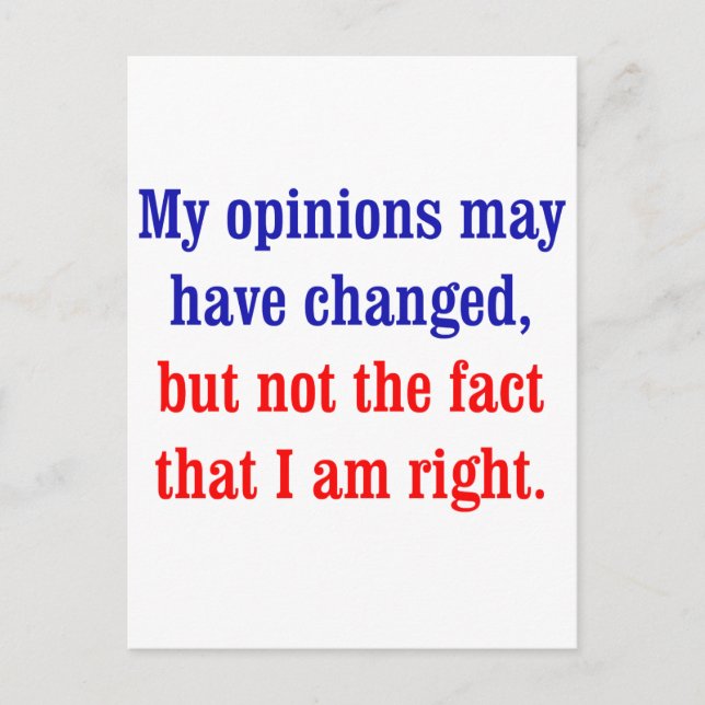 Postal Puede que mis opiniones hayan cambiado (Anverso)