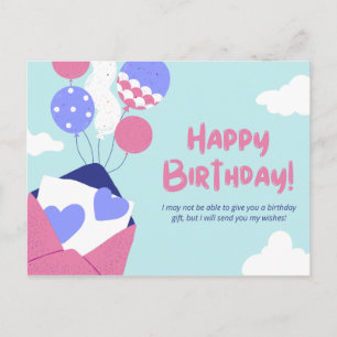 Postal Puede que no pueda darte un regalo de cumpleaños