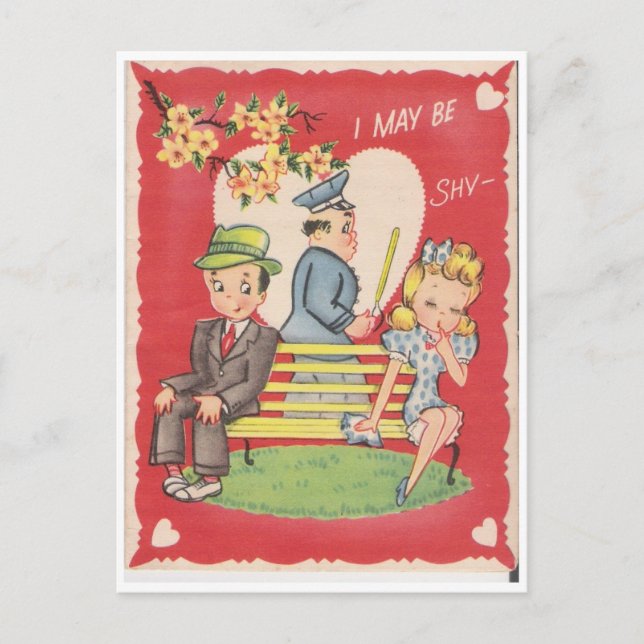 Postal Puede que sea tímido. (Anverso)