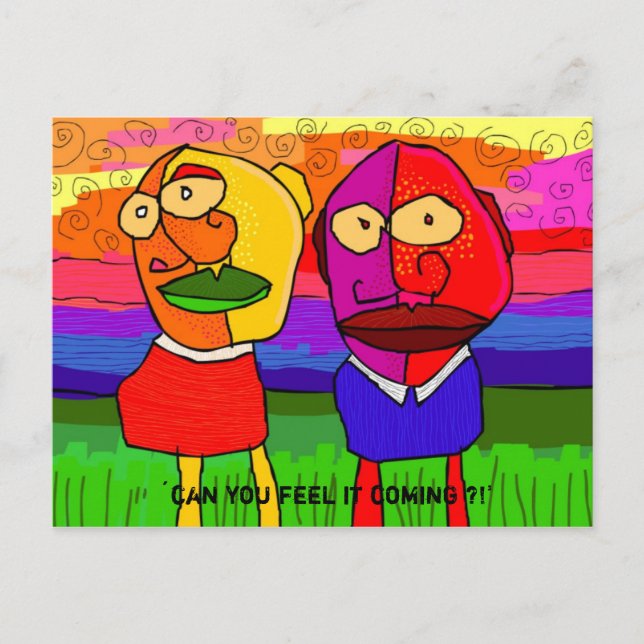 Postal '¡¿puede sentir que viene?!' (Anverso)