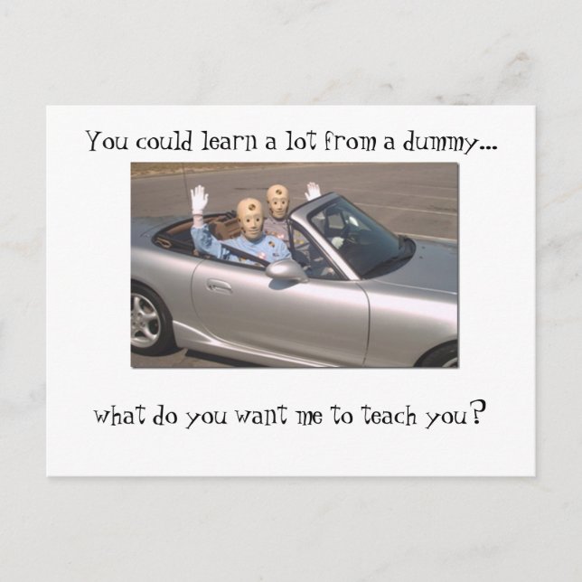 Postal Puedes aprender mucho de un maniquí (Anverso)