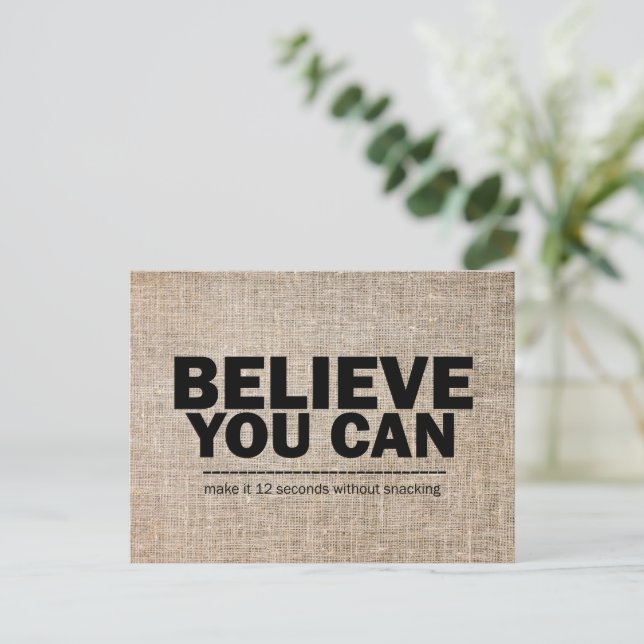 Postal Puedes Creer Dieta Divertida De Pérdida De Peso In (Anverso de pie)